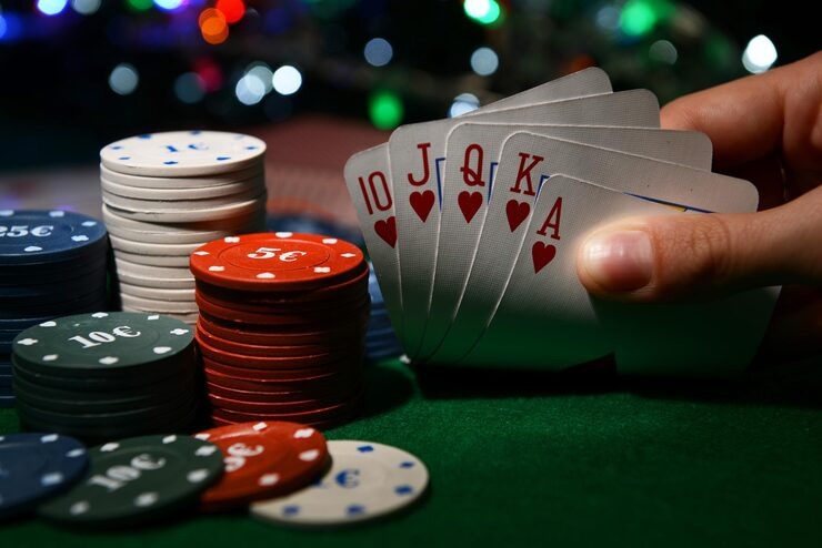 Live blackjack studio interface with dealer and cards